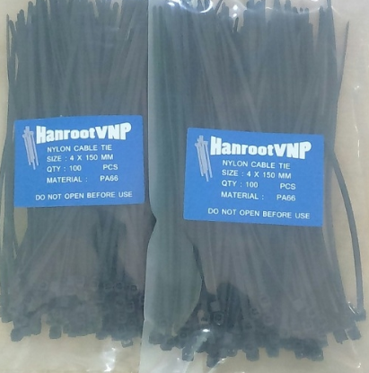 Dây rút nhựa màu đen 5x200mm (rộng 4.8mm dài 200m), 100 sợi/gói