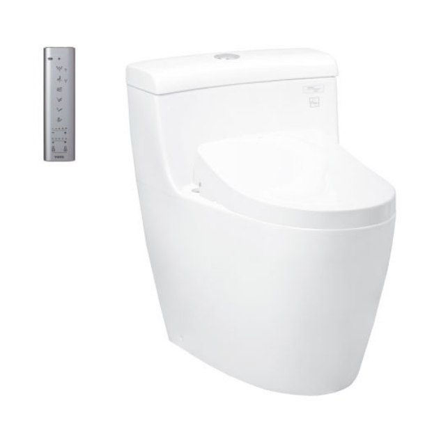 Bồn cầu một khối Toto MS636CDRW12, Nắp rửa điện tử WASHLET dòng S7. Phụ kiện bao gồm bích nối sàn, van dừng