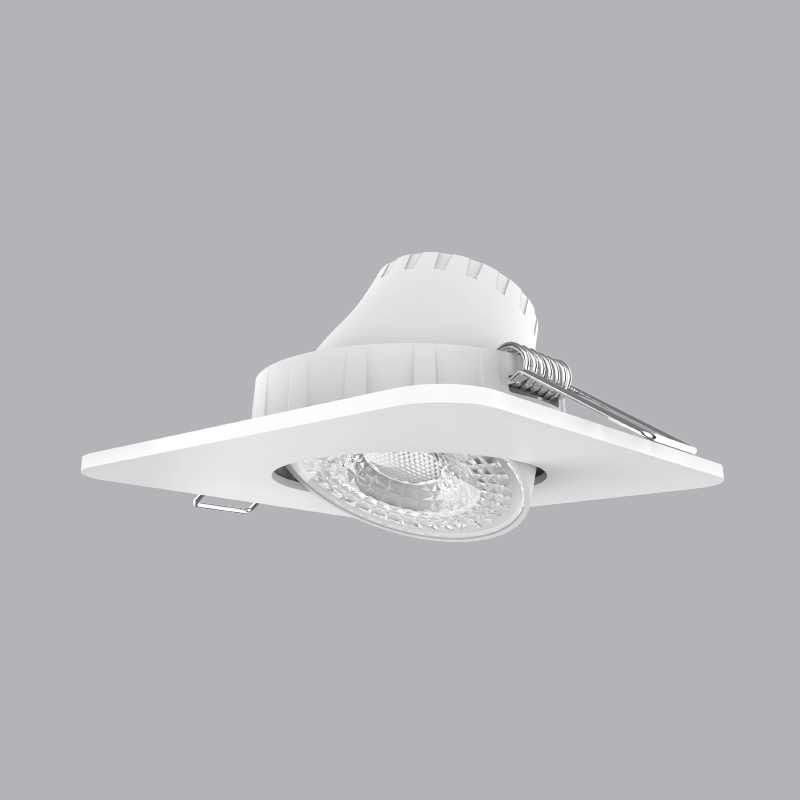 Đèn Led downlight điều chỉnh góc chiếu mặt vuông MPE 5W, 90x40mm - DLA2S-5V ánh sáng vàng