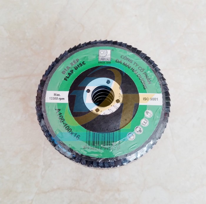 Nhám xếp vải xanh Ø 100, Dahamad Hải Dương, đóng gói 120 viên/hộp