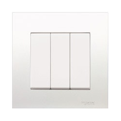 Bộ công tắc ba 1 chiều 16AX Vivace Schneider KB33_1_WE_G19, màu trắng