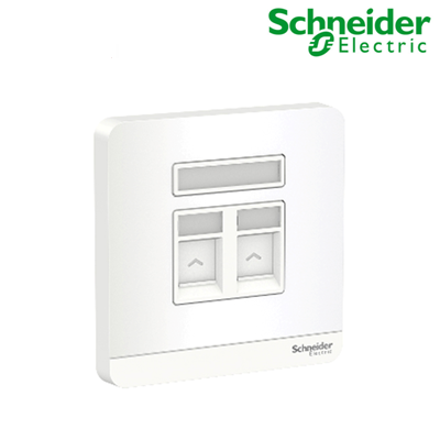 Bộ ổ cắm điện thoại và bộ ổ cắm mạng cat5e Schnieder E8332TDRJS5_WE_G19 AvatarOn, màu trắng
