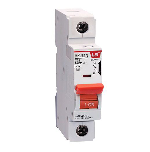 Cầu dao điện loại tép MCB LS, BKJ63N 1P 25A 6kA, gắn trên thanh ray