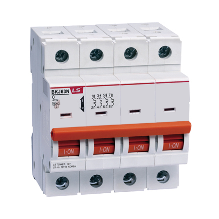 Cầu dao điện loại tép MCB LS, BKJ63N 4P 6A 6kA, gắn trên thanh ray