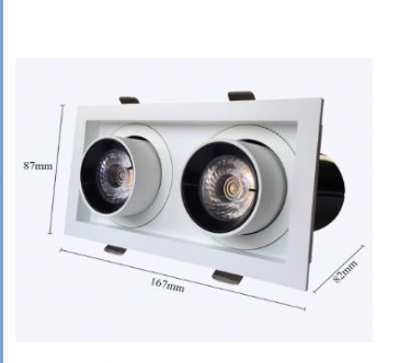 Đèn led chỉnh hướng 12 x 2 W 167x87x82 DCV series ENA DCG2x12-110/CB(T), ánh sáng trắng