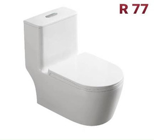 Bồn cầu liền khối Bệt R 077 - Cao, Miệng thân số 8