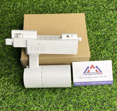 Đèn led chiếu điểm gắn thanh ray thân trắng 12W TCE CD 004, Ánh Sáng Trắng, kích thước Ø50x100mm