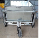 Xe gom rác tôn 400L tônn, bánh lớn D∅56cm - bánh nhỏ D∅25cm, Khung bằng thép V50 và V40, KT 1193 × 1060 × 973 mm