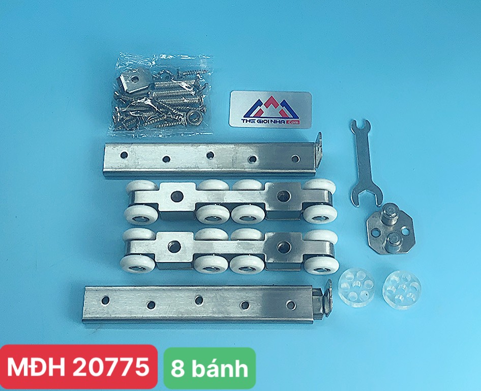Bánh xe lùa cửa 8 bánh Inox Hammered HMR 1008SS