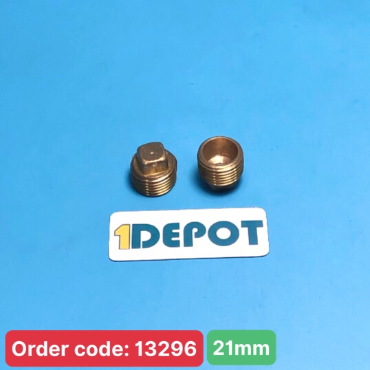 Nắp khóa, bịt đầu ống ren ngoài ø21 chất liệu đồng thau