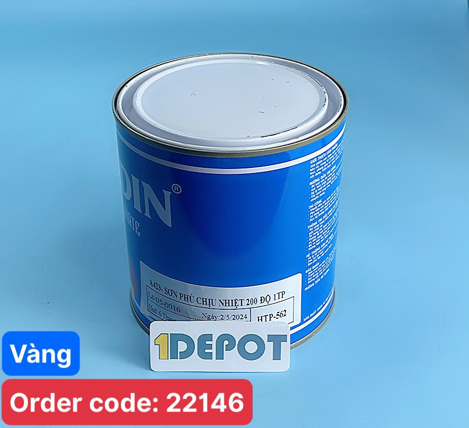 Sơn chịu nhiệt Cadin HTP-562 200°C, màu vàng, 1TP (1kg/lon)