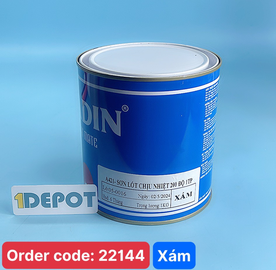 Sơn lót chịu nhiệt Cadin 200°C,A421 1TP, màu xám (1kg/lon)