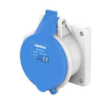 Ổ cắm gắn âm Nanoco NIS313-6 không kín nước dạng thẳng 16A 3P 230V IP44