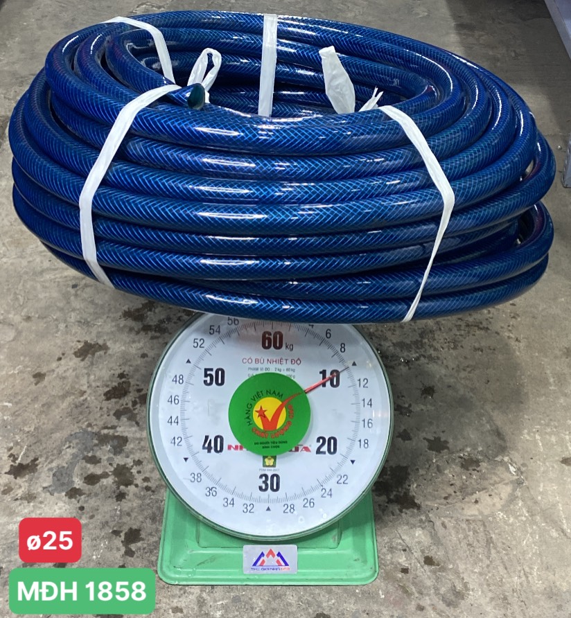 Ống nhựa pvc lưới mềm ø25mm màu xanh dương, cuộn 45m, 10kg/ cuộn, 1kg ~ 4.5m